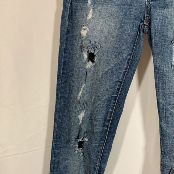 American Eagle Medium Wash Distressed High Rise Jeggings - Picture 4 of 12